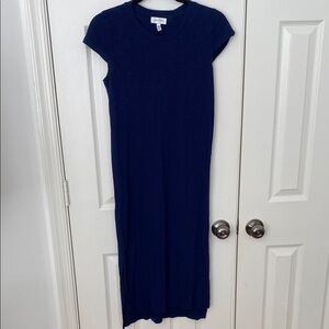 Jessica Simpson Blue Sheath Midi Dress Cap Sleeve